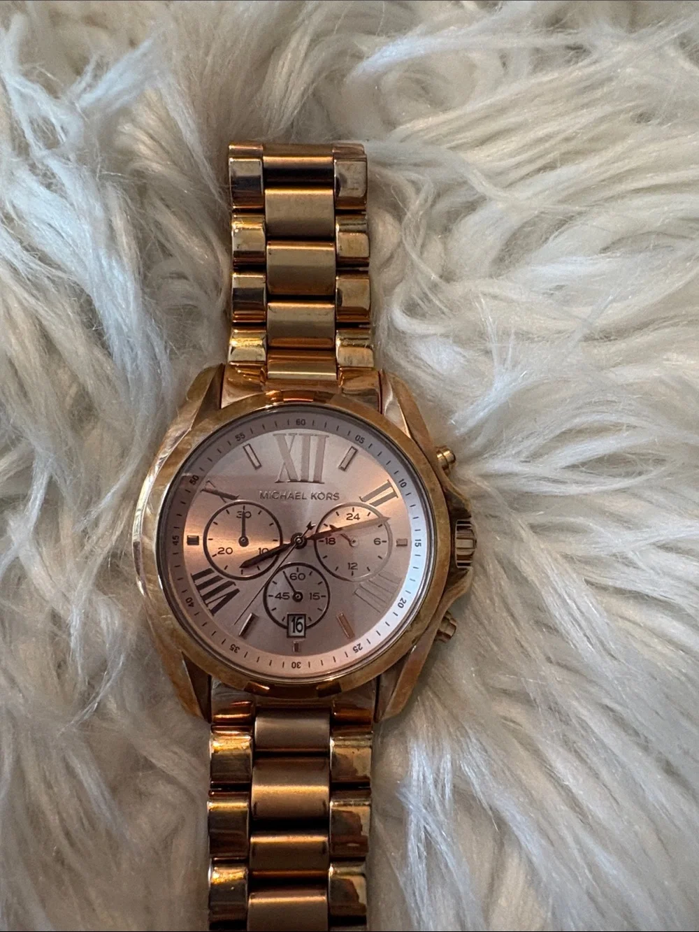 Michael Kors Rose Gold-Tone Women's Chronograph Bracelet Watch